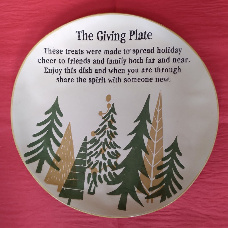 Load image into Gallery viewer, Giving Plate Christmas Forest Mountains Scene Holidays 11" By Blue Sky Clayworks