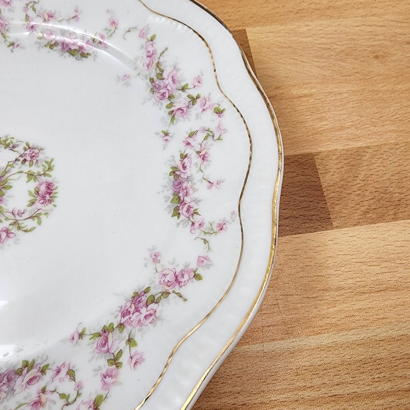 Load image into Gallery viewer, ZSC41 Salad Plates Set of 6 Scalloped, Pink Roses White ZS & Co Scherzer
