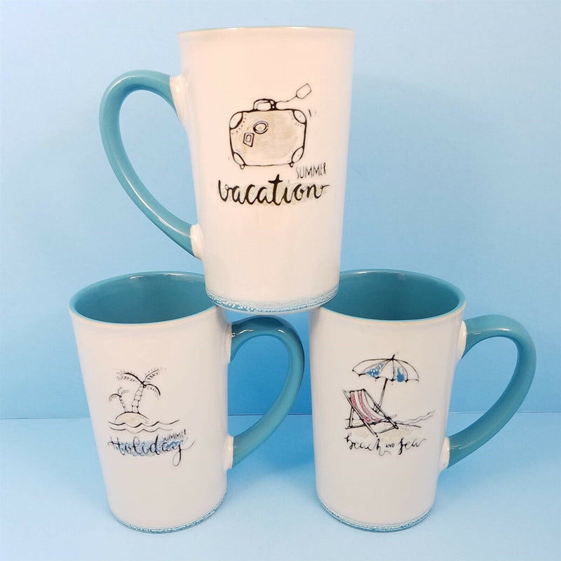 Load image into Gallery viewer, Coffee Mug Summer Time Fun Cup Pen Holder by Blue Sky Spectrum 18oz Your Choice