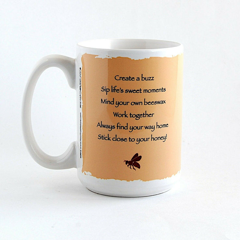 Load image into Gallery viewer, Honey Bee Coffee Mug Bee Yourself Ceramic Tea Cup by Earth Sun Moon Trading Co