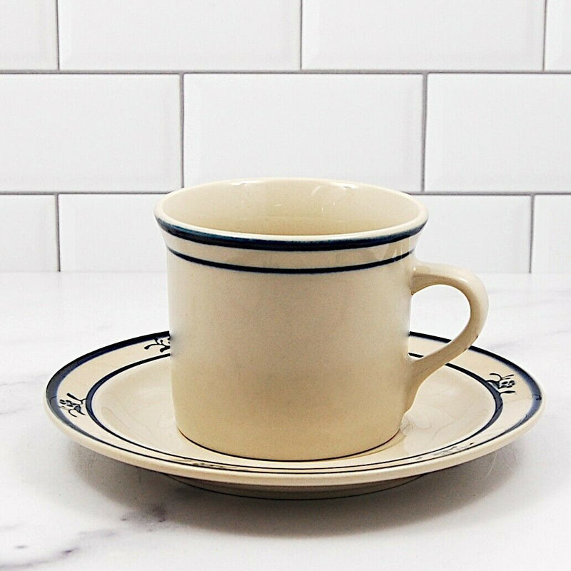 Load image into Gallery viewer, Brickoven Scandia Blue Stoneware Cup & Saucer Set of 5 Dinnerware Tableware Mug