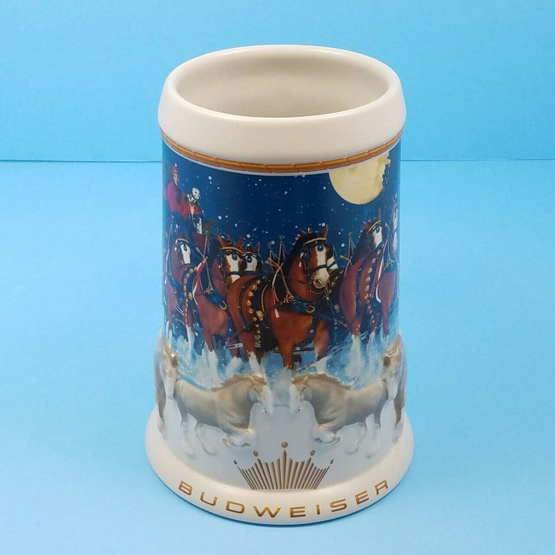 Load image into Gallery viewer, 2005 Budweiser Stein Beer Holiday Clydesdale Horse Ceramic Mug CS628