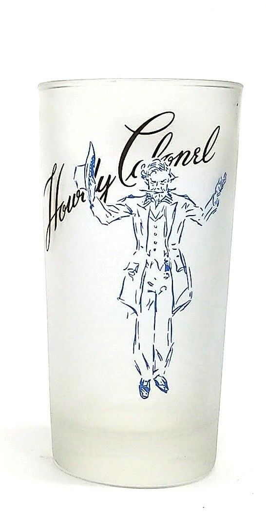 Load image into Gallery viewer, Howdy Kentucky Colonel Toast Tumbler Frosted Drinking Glass in Blue and Gold