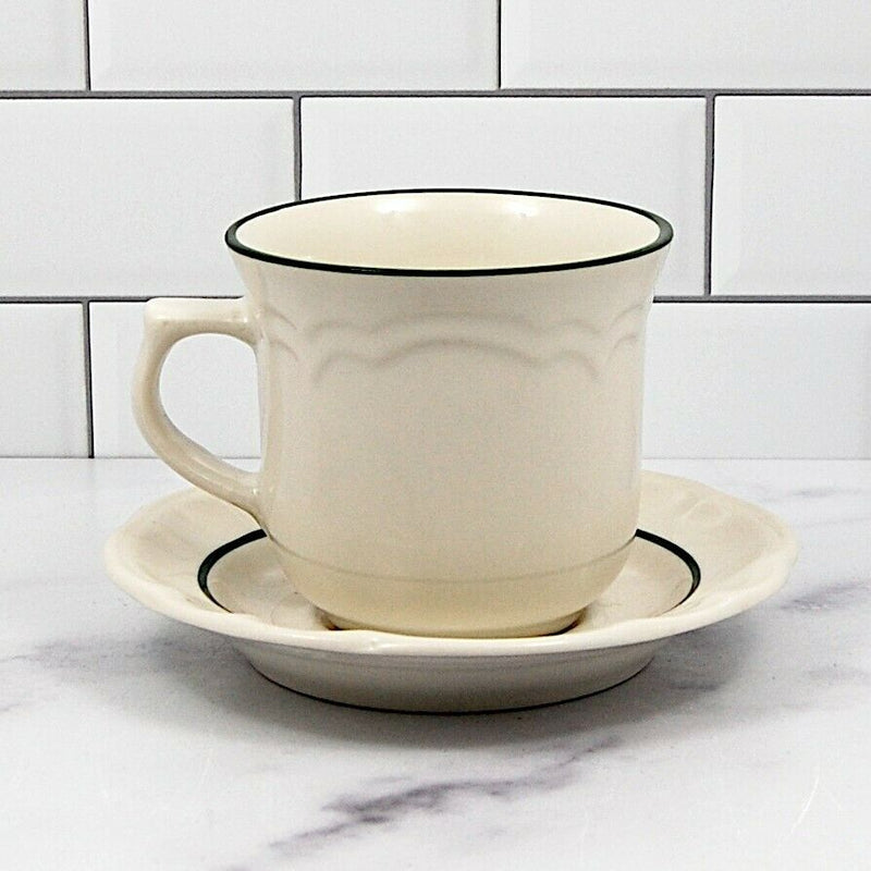 Load image into Gallery viewer, Pfaltzgraff Saucer & Tea Cup Set of 3 Snow Village Barn Angel Ceramic Coffee Mug