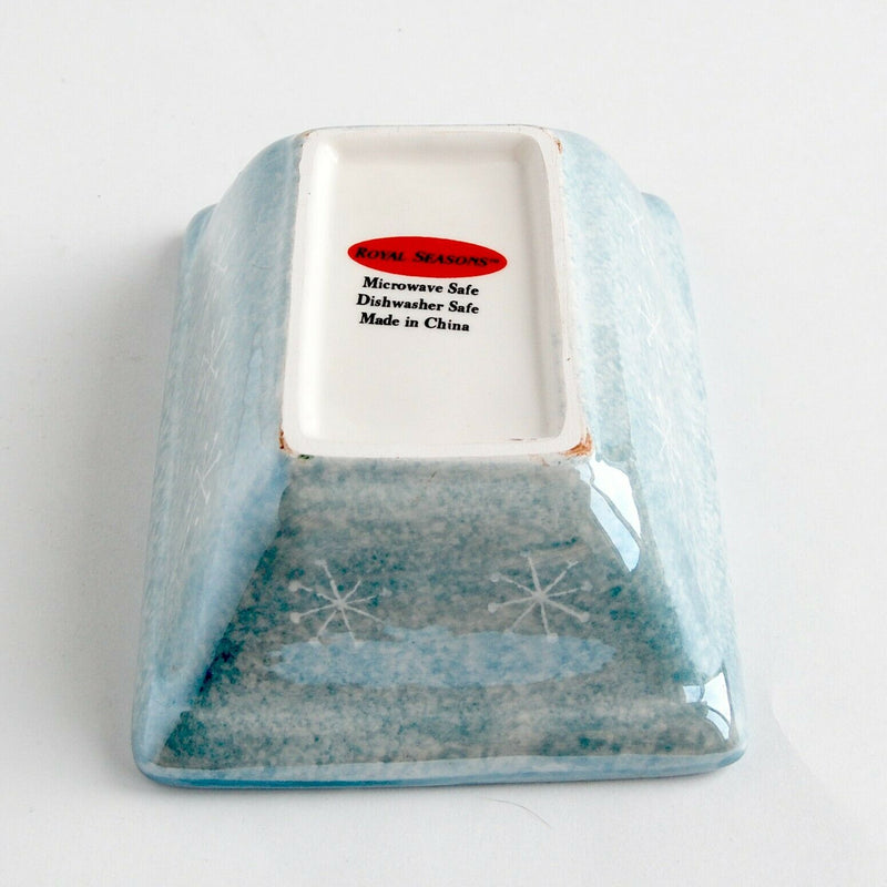 Load image into Gallery viewer, Royal Season Holiday Serving Tray Farmhouse Barn Winter Landscape Ceramic