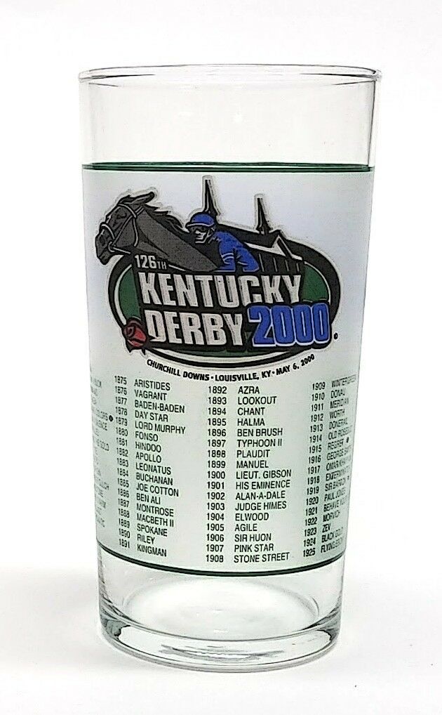 Load image into Gallery viewer, Kentucky Derby 2000 126th Mint Julep Beverage Glass Winner Was Fusaichi Pegasus