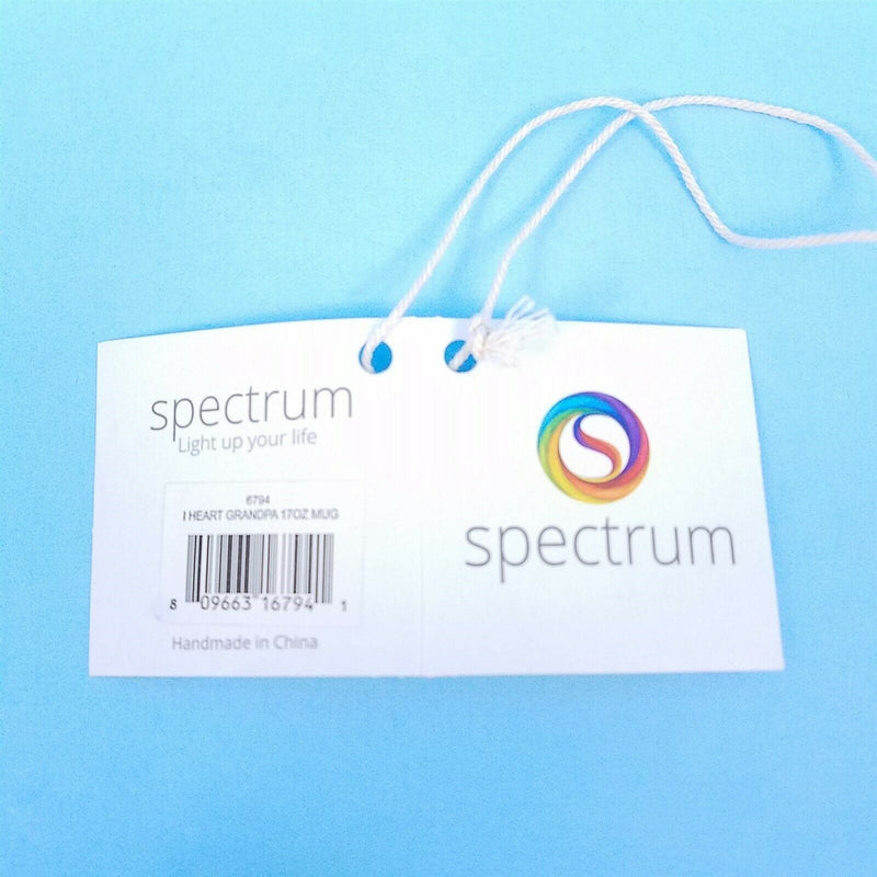 Load image into Gallery viewer, Coffee Mug I Heart Grandpa Embossed Ceramic 17oz Spectrum White Tea Cup Blue Sky