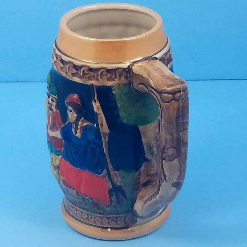 Load image into Gallery viewer, Ceramic German Beer Stein Hand Painted Luster Lustre Ware Made In Japan Vintage