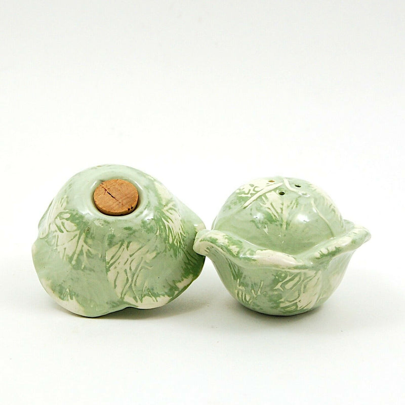 Load image into Gallery viewer, Vintage Green Cabbage Salt Pepper Shaker Set Ceramic Vegetable Garden Tableware