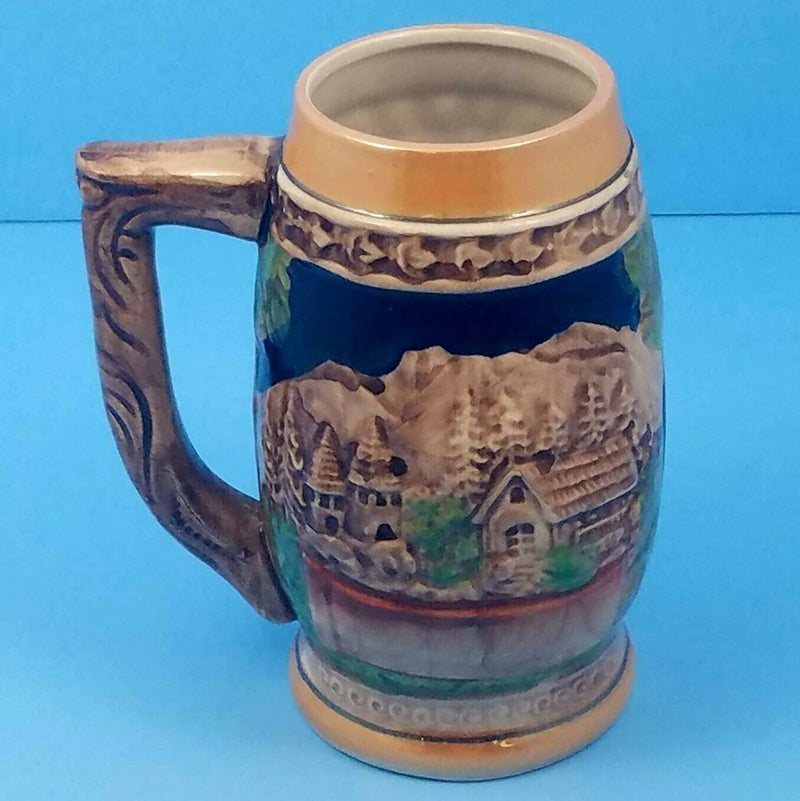 Load image into Gallery viewer, Ceramic German Beer Stein Hand Painted Luster Lustre Ware Made In Japan Vintage