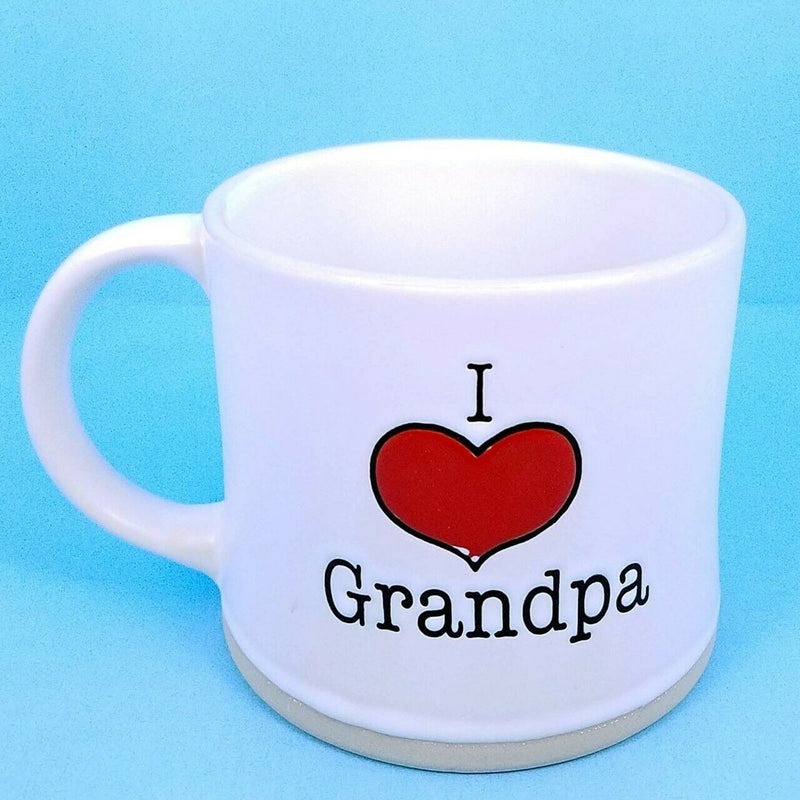 Load image into Gallery viewer, Coffee Mug I Heart Grandpa Embossed Ceramic 17oz Spectrum White Tea Cup Blue Sky