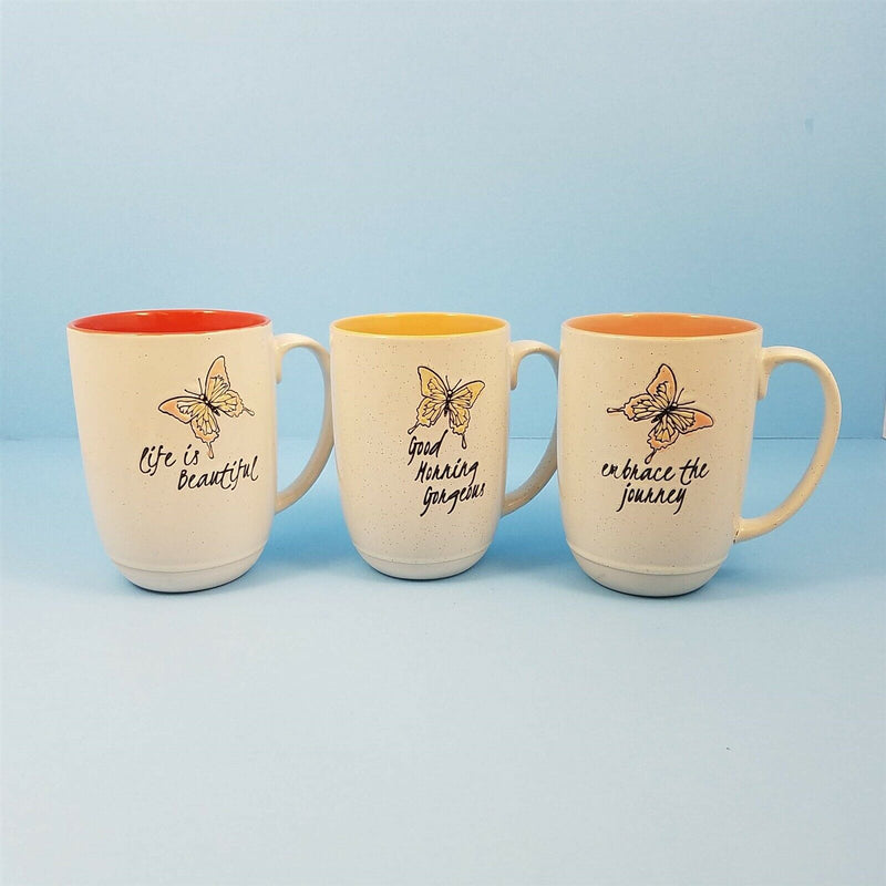 Load image into Gallery viewer, Butterfly Breeze Series Coffee Mug Cup Blue Sky Spectrum 16oz Your Choice Saying