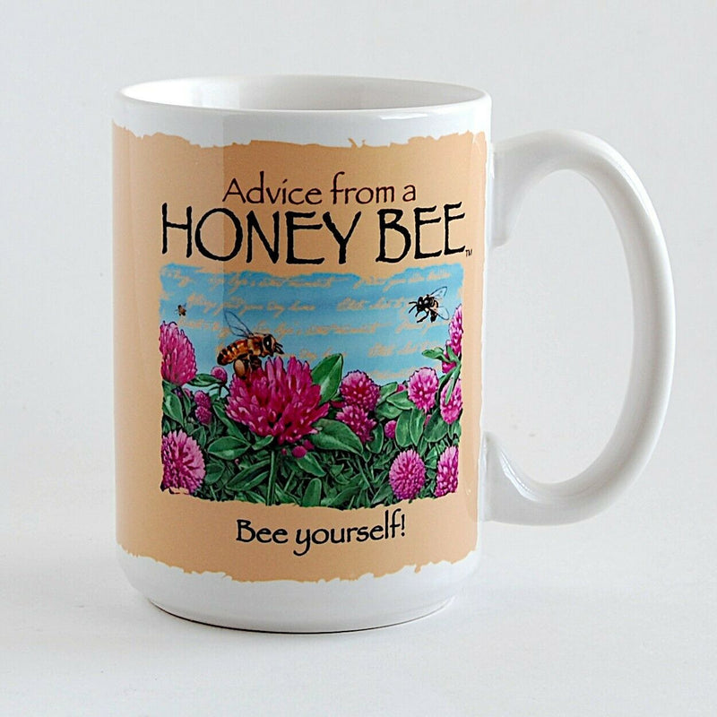 Load image into Gallery viewer, Honey Bee Coffee Mug Bee Yourself Ceramic Tea Cup by Earth Sun Moon Trading Co