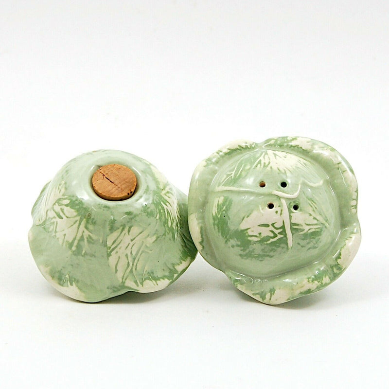 Load image into Gallery viewer, Vintage Green Cabbage Salt Pepper Shaker Set Ceramic Vegetable Garden Tableware