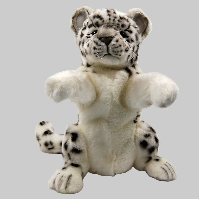 Load image into Gallery viewer, Snow Leopard Hand Puppet by Hansa True to Life Soft Plush Animal Learning Toy