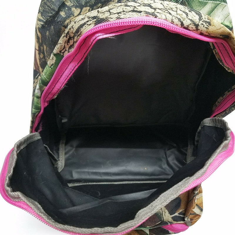Load image into Gallery viewer, Womens Girls School Large Multipurpose Backpack Natural Camo with Pink Trim