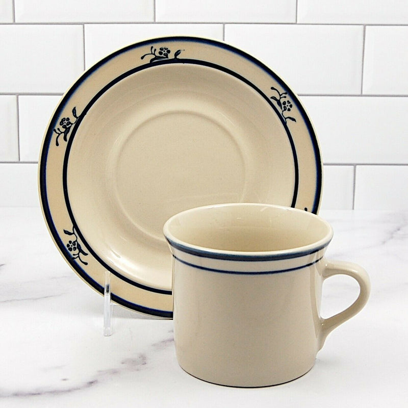 Load image into Gallery viewer, Brickoven Scandia Blue Stoneware Cup & Saucer Set of 5 Dinnerware Tableware Mug