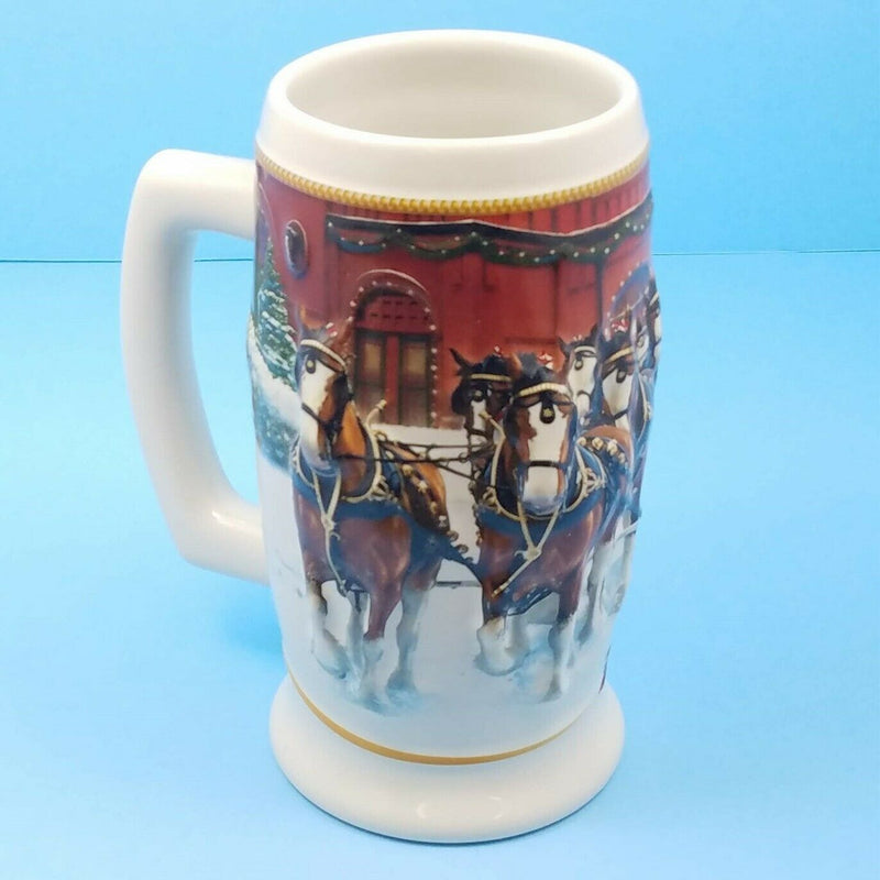 Load image into Gallery viewer, 2006 Budweiser Stein Holiday Mug Sunset at The Stables with Gift Box COA CS670