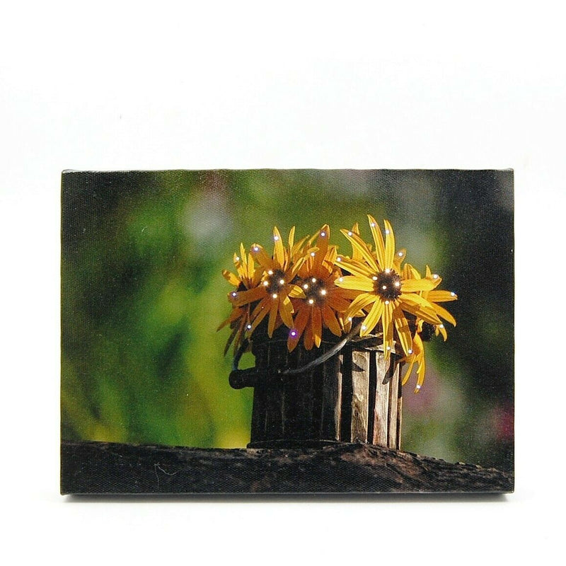 Load image into Gallery viewer, Bucket of Yellow Daisies LED Light Up Lighted Canvas Wall or Tabletop Picture