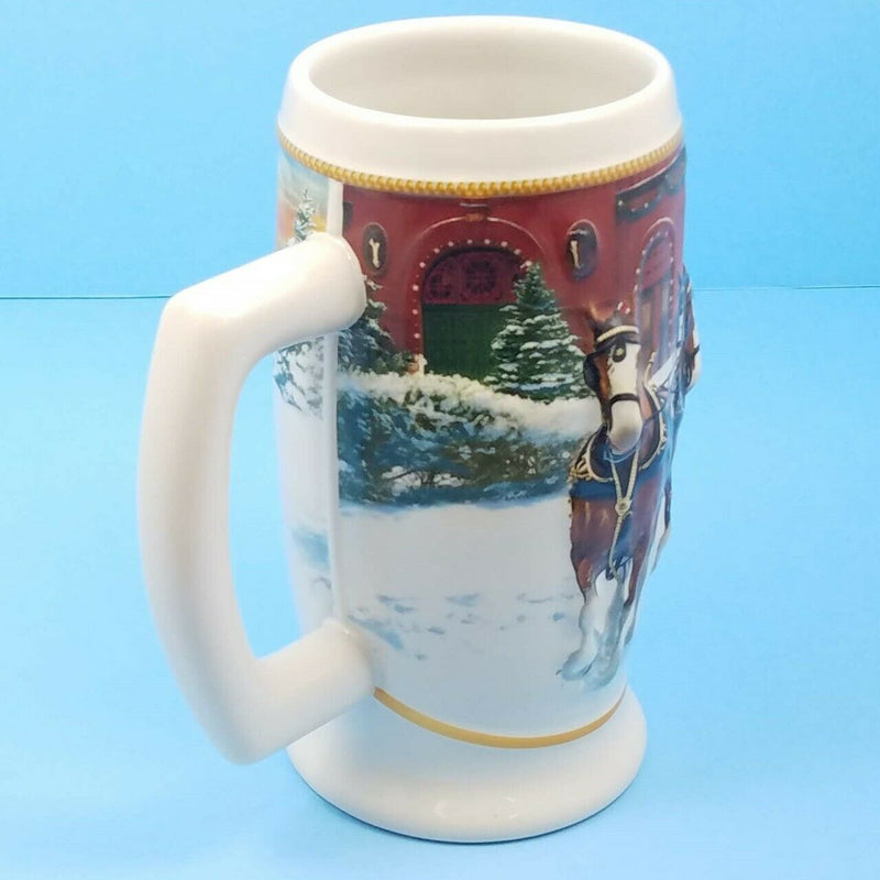Load image into Gallery viewer, 2006 Budweiser Stein Holiday Mug Sunset at The Stables with Gift Box COA CS670