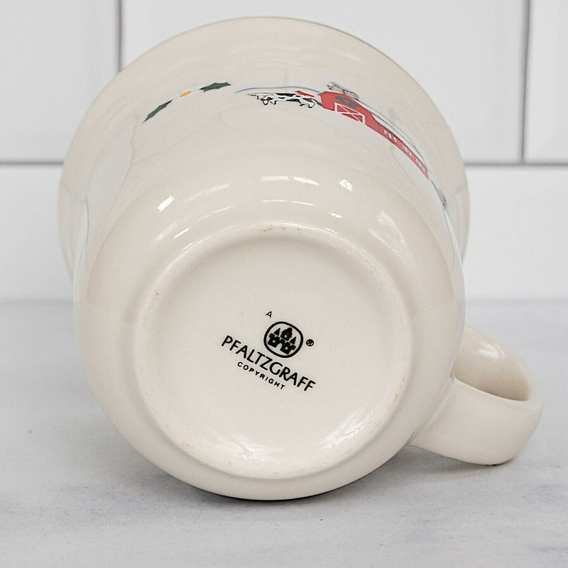 Load image into Gallery viewer, Pfaltzgraff Saucer & Tea Cup Set of 3 Snow Village Barn Angel Ceramic Coffee Mug