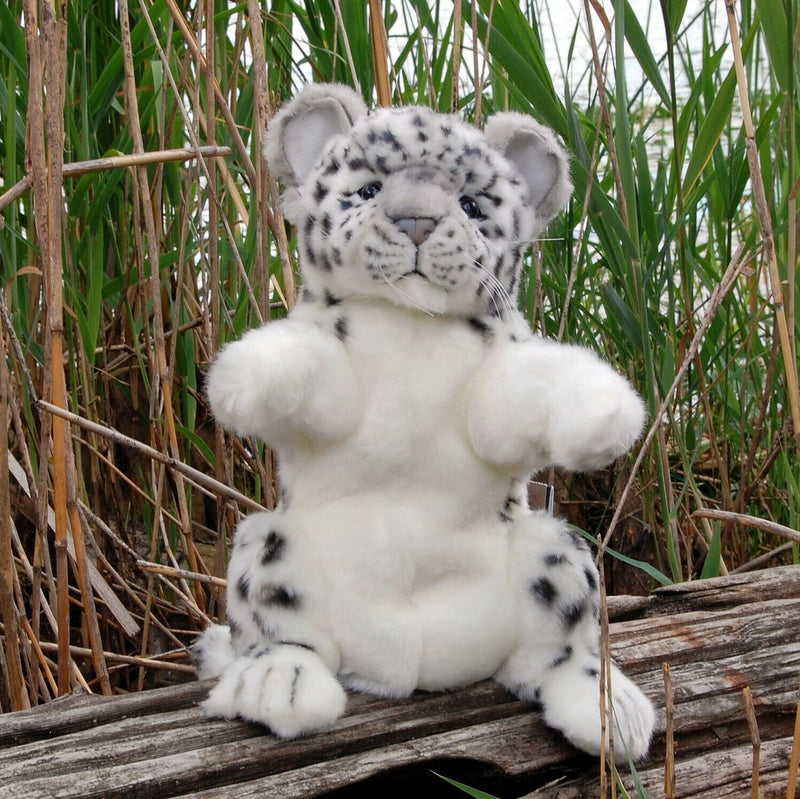 Load image into Gallery viewer, Snow Leopard Hand Puppet by Hansa True to Life Soft Plush Animal Learning Toy