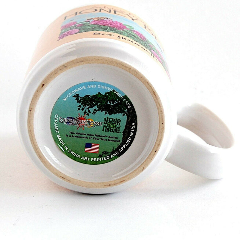 Load image into Gallery viewer, Honey Bee Coffee Mug Bee Yourself Ceramic Tea Cup by Earth Sun Moon Trading Co