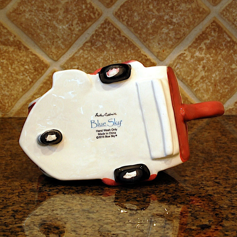 Load image into Gallery viewer, Caravan Teapot Pink Collectible Decorative Home Decor Blue Sky Clayworks