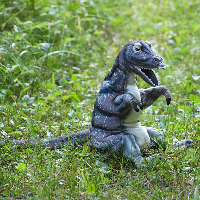 Load image into Gallery viewer, Albertosaurus Dinosaur Hand Puppet Hansa True to Life Look Plush Learning Toys