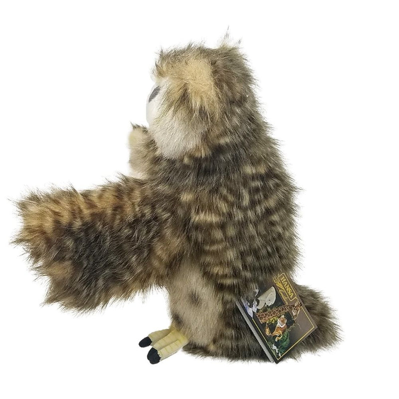 Load image into Gallery viewer, Owl Full Body Hand Puppet doll by Hansa Real Looking Plush Animal Learning Toy