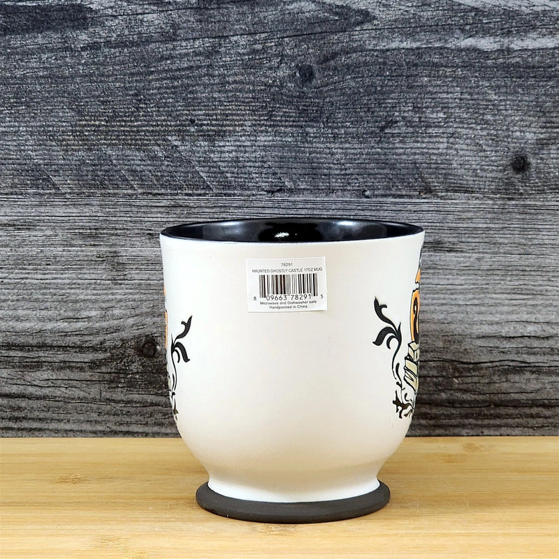 Load image into Gallery viewer, Halloween Mug Ceramic Black Cat Coffee Tea Cup Blue Sky 17oz

