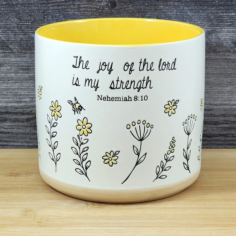 Load image into Gallery viewer, Wildflower Religious Saying Planter Utensil Holder Plant Ceramic Blue Sky 6.5in

