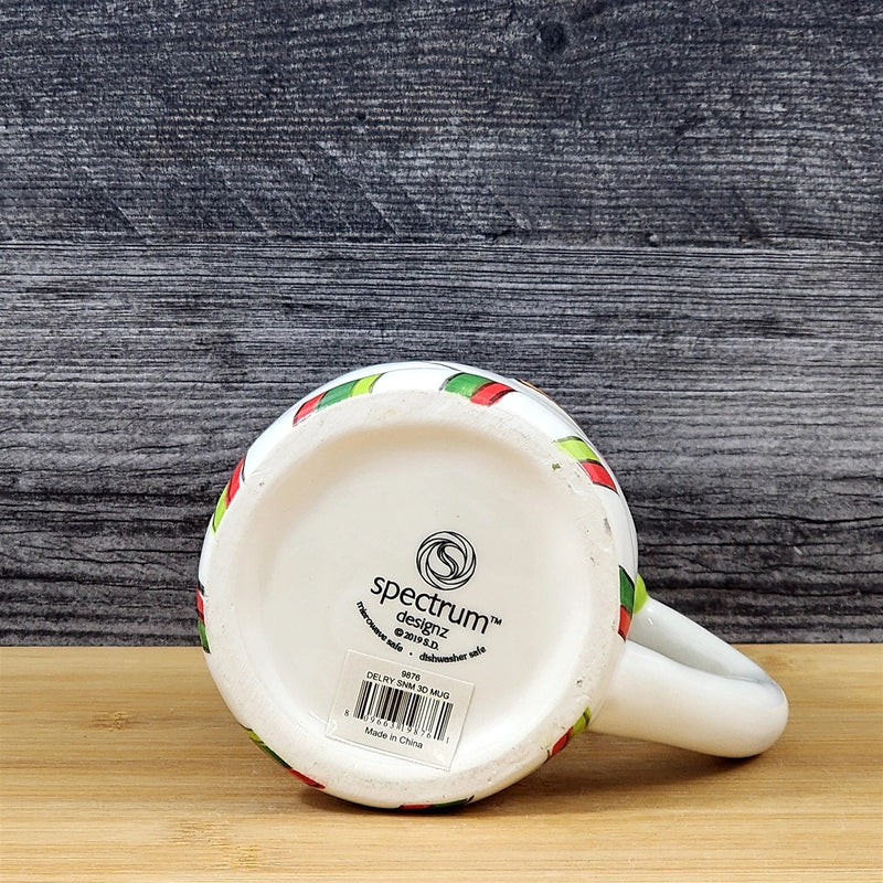 Load image into Gallery viewer, Snowman Winter Coffee Mug 3D Ceramic Face Holiday Tea Cup Blue Sky Goldminc
