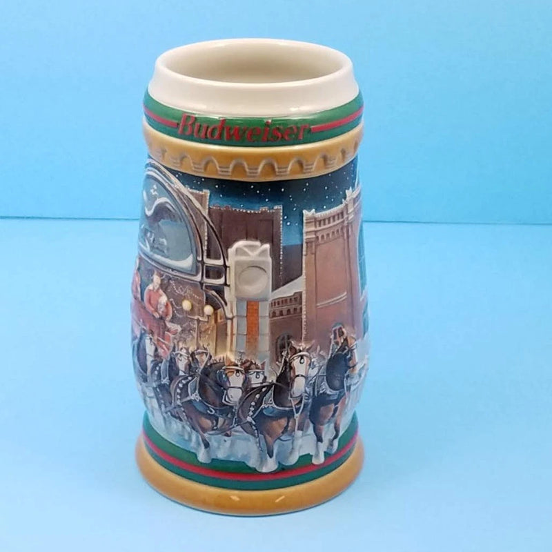 Load image into Gallery viewer, 1997 Budweiser Stein Bud Christmas Ceramic Mug CS313 Home For The Holidays
