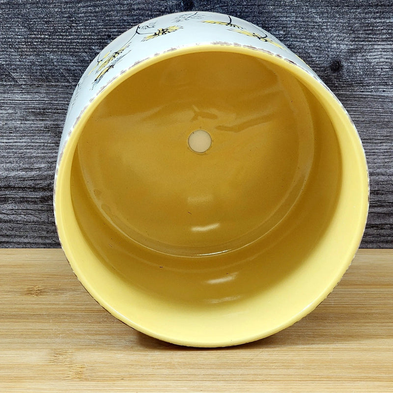 Load image into Gallery viewer, Flower Garden Planter Daisy Plant Bee Ceramic Utensil Holder Blue Sky Yellow 5in
