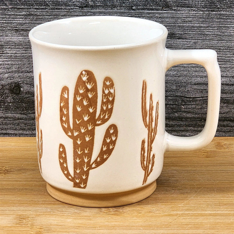 Load image into Gallery viewer, Saguaro Cactus Coffee Mug Floral Tea Cup Ceramic Embossed Blue Sky 18oz
