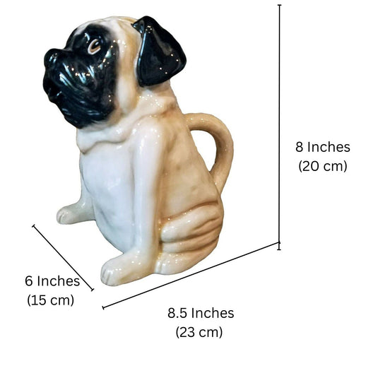 Chinese Pug Teapot Carlin Dog Animal Tea Pot Blue Sky Heather Goldminc Ceramics