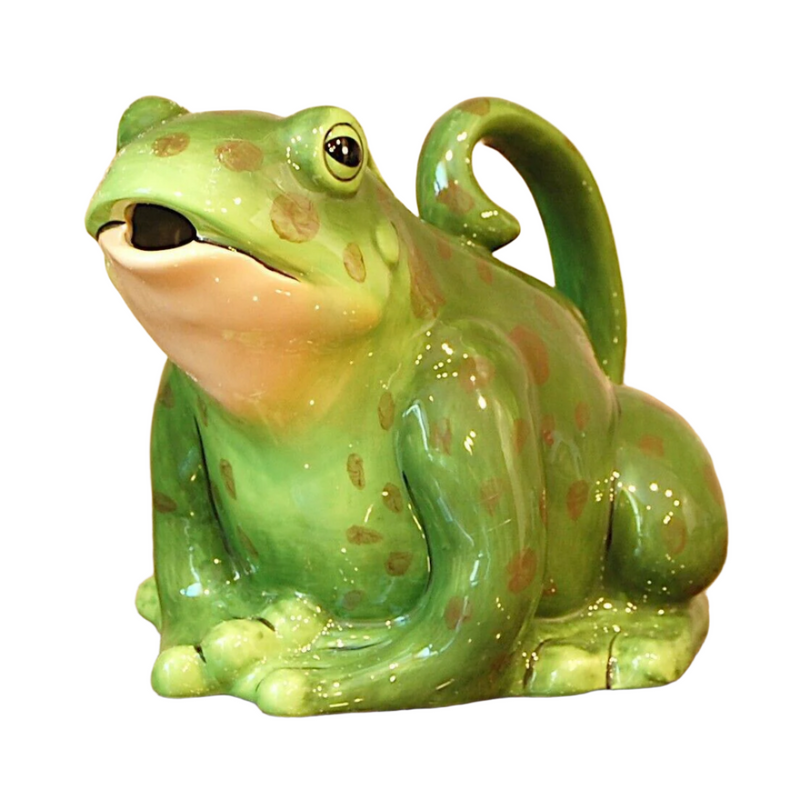 Load image into Gallery viewer, Green Frog Teapot Decorative Animal Décor Tea Pot Ceramics by Blue Sky Clayworks
