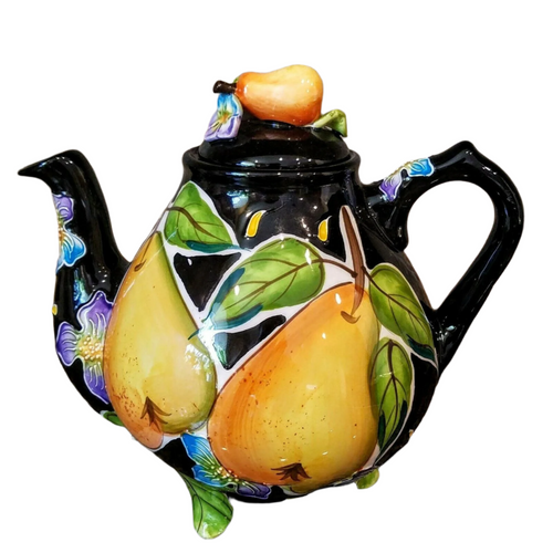 Pear Teapot Ceramic Blue Sky Clayworks Heather Goldminc Kitchen Decor