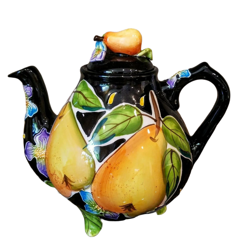 Load image into Gallery viewer, Pear Teapot Ceramic Blue Sky Clayworks Heather Goldminc Kitchen Decor
