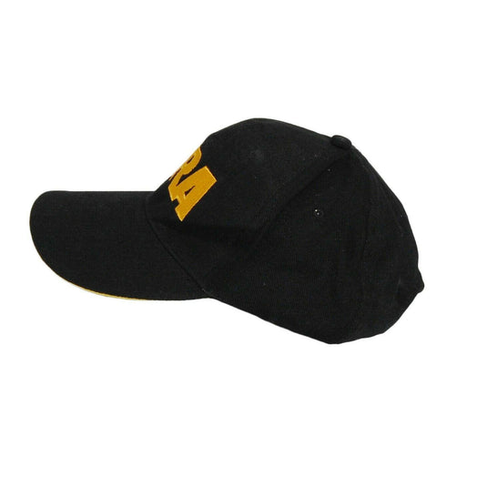 NRA National Rifle Association Hat 5 Panel Ball Cap Black and Gold Adjustable