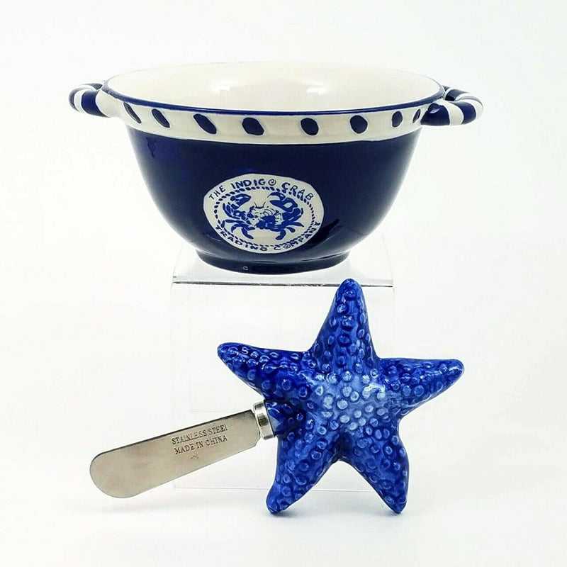 Load image into Gallery viewer, Star Fish Butter Bowl Keeper and Knife Kitchen Home Décor by Blue Sky Goldminc
