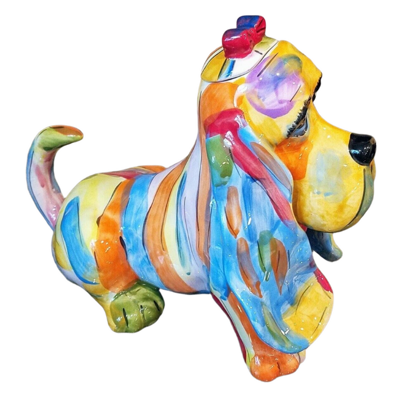 Load image into Gallery viewer, Basset Hound Dog Teapot Décor Ceramics Animal Tea Pot Blue Sky Heather Goldminc
