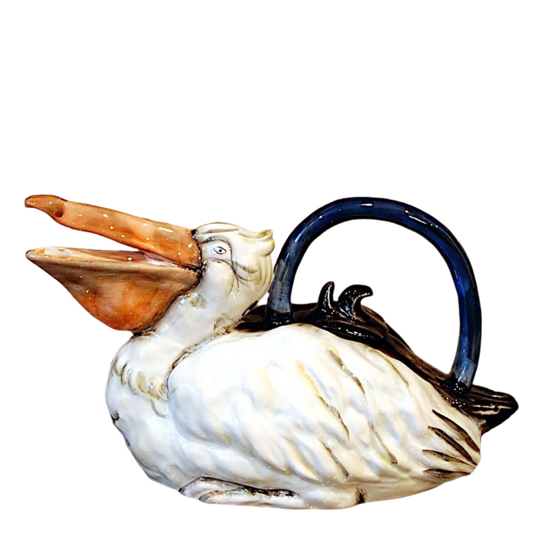 Load image into Gallery viewer, Pelican Bird Teapot Animal Ceramics Decorative Tea Pot Décor Blue Sky Clayworks
