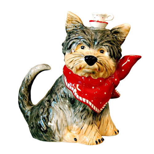 Ruby Red Dog Teapot Animal Ceramics Décor by Blue Sky Clayworks Heather Goldminc