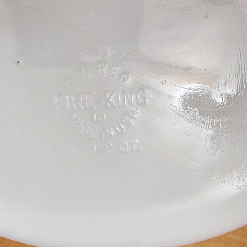 Load image into Gallery viewer, Fire King Casserole Baking Pan Milk White Glass Floral Design with Lid 2qt
