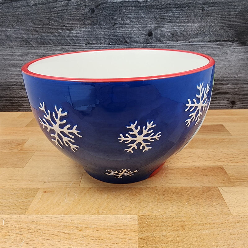 Load image into Gallery viewer, Santa Bowl Decorative Holiday Winter Snowflakes
