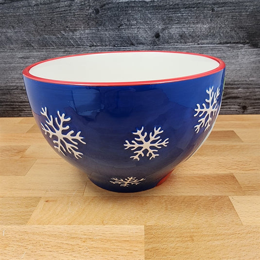 Santa Bowl Decorative Holiday Winter Snowflakes