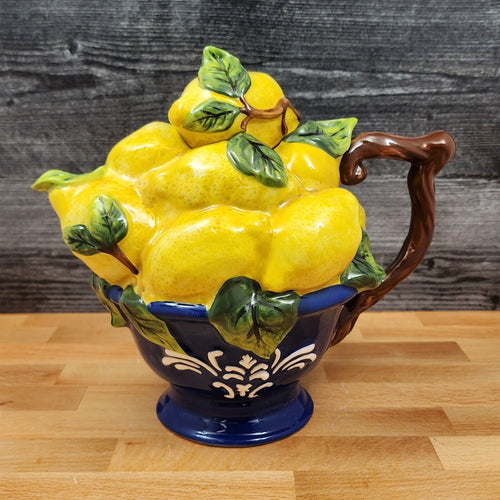 Lemon Teapot by Blue Sky Clayworks Heather Goldminc Floral Ceramic Decor Tea Pot