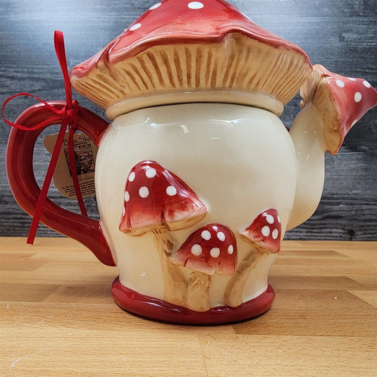 Mushroom Teapot Ceramic Tea Pot by Blue Sky Heather Goldminc Serving Decor